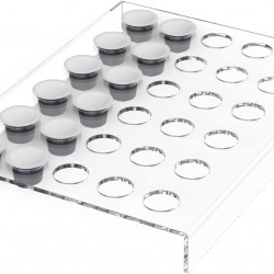 Clear Acrylic Coffee Capsule Organizer (30Capsule), Nespresso Capsule Coffee Pod Holder Organizer Tray (25x35cm)