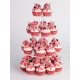 4 Tier Round Clear Acrylic Cupcake Stand, Premium Cupcake Holder, Acrylic Cupcake Tower Display Candy Bar Party Décor