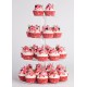 4 Tier Round Clear Acrylic Cupcake Stand, Premium Cupcake Holder, Acrylic Cupcake Tower Display Candy Bar Party Décor