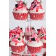 4 Tier Round Clear Acrylic Cupcake Stand, Premium Cupcake Holder, Acrylic Cupcake Tower Display Candy Bar Party Décor