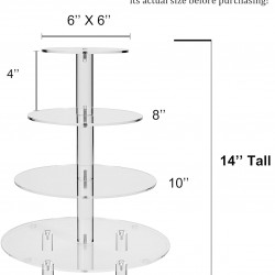 Clear Acrylic Round Stand for cupcake & Dessert with 4 large tier (31x30x4 cm)