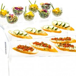 Clear Acrylic Display Risers Stand For appetizers and desserts (3 Units) 