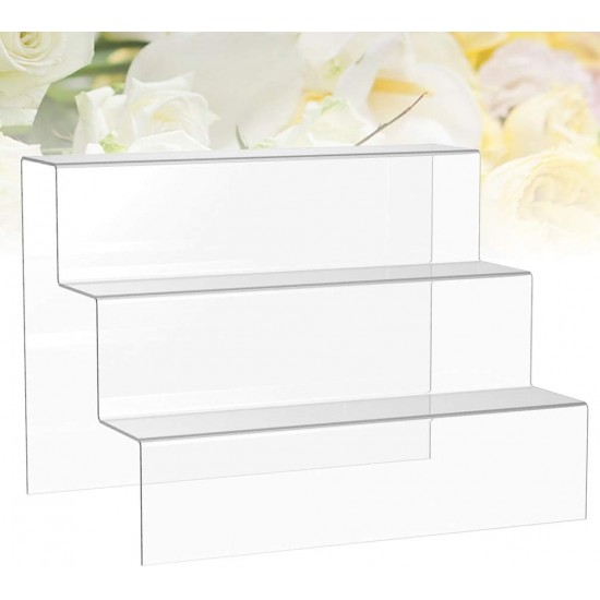 Clear Acrylic Riser Display Shelf 3-layer Countertop Cake Cupcakes Organizer Holder 30cm