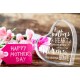Clear Acrylic Heart Engraved with words of your choice, suitable as a gift for Mother's Day, birthdays or any occasion that requires a souvenir for loved ones (Custom)