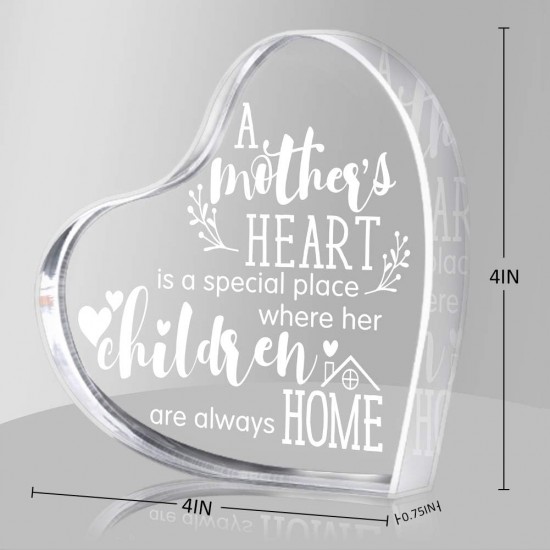 Clear Acrylic Heart Engraved with words of your choice, suitable as a gift for Mother's Day, birthdays or any occasion that requires a souvenir for loved ones (Custom)
