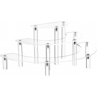 Half Moon Shape Clear Acrylic Display Stand - 3 Tier Stand - Candy Holder for Display or Collections