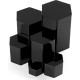Hexagonal Acrylic Display Stand Riser for Accessories Jewelry ,Showcase (6 Sizes) (Black)