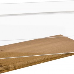Clear Acrylic Display Case with Wooden Base (34x16x14cm)