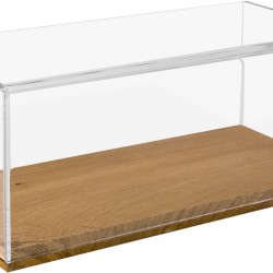 Clear Acrylic Display Case with Wooden Base (34x16x14cm)