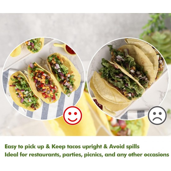 Clear Acrylic Taco Holder Stand Set of 4 Taco Rack Holders Taco Tray for Taco Shells, Restaurant and Home Use, 
