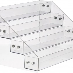 Clear Acrylic Spice Organizer, Spice Rack for Countertop, Cabinet, Pantry, Kitchen Storage (4 Tiers)