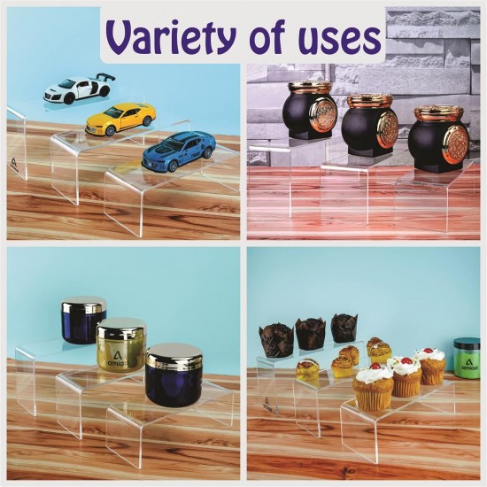 Clear Acrylic Candy and Cupcake Display Riser, suitable for Parties and Special Occasions (6 pieces)