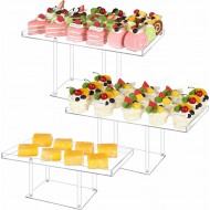 Clear Acrylic Dessert Table Display Set, Dessert Display Stands Buffet Risers for Cupcakes Dessert Pastry Food Fruit Candy Treat for Wedding Birthday Party (3 Pack)