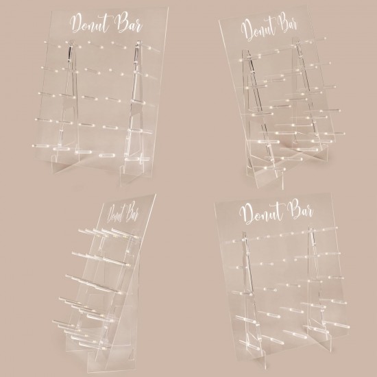Acrylic Donut Wall Display Stand, Holds up to 50 Donuts for Party & Wedding