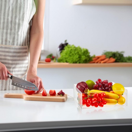 Square Acrylic Display Stand Riser for Accessories, Jewelry Showcase & Food (7 Sizes) (Clear)