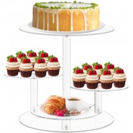 Clear Acrylic Cupcake Tower Stand, 4 Tier Stand with Tiered Tray Decor, Cupcake Display Stand Dessert and Pastry Holder for Birthday Baby Shower, Wedding, Christmas and Tea Party