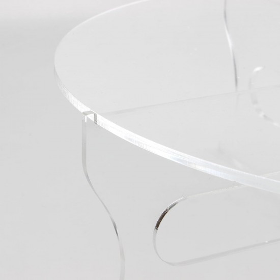 Clear Acrylic Round Cake Stand with Base, (1 Tier) Cupcake Holder Dessert Display Stand, Serving Platter for Tea Party, Birthday Party, Wedding, Baby Shower, Home Decoration