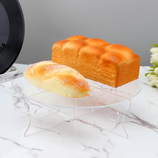 Clear Acrylic Round Cake Stand with Base, (1 Tier) Cupcake Holder Dessert Display Stand, Serving Platter for Tea Party, Birthday Party, Wedding, Baby Shower, Home Decoration