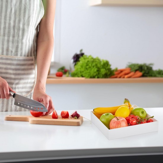 Square Acrylic Display Stand Riser for Accessories, Jewelry Showcase & Food (7 Sizes) (White)