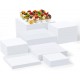 Square Acrylic Display Stand Riser for Accessories, Jewelry Showcase & Food (7 Sizes) (White)
