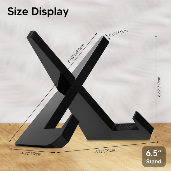 Black Acrylic Cookbook Stand Plate, Holder for Display Picture Frame Stand, Display Stand for Books, Plates, Artwork, Records