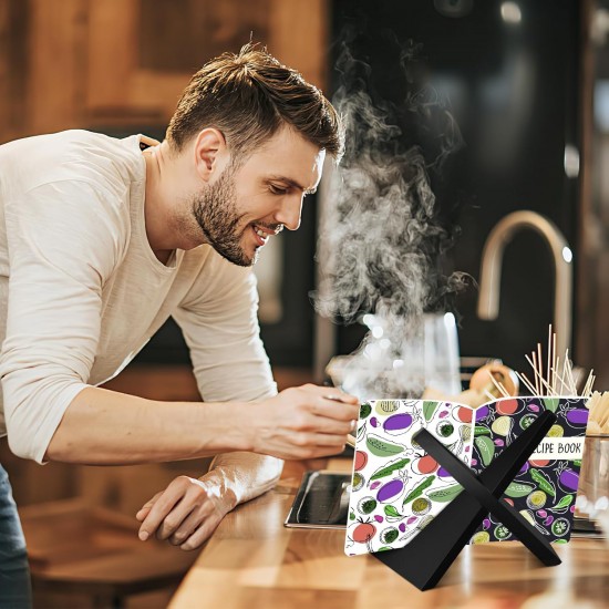 Black Acrylic Cookbook Stand Plate, Holder for Display Picture Frame Stand, Display Stand for Books, Plates, Artwork, Records