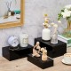  Acrylic Display Stand Riser for Accessories, Jewelry Showcase & Food (5 Sizes) (Black)