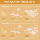 3 Tier Acrylic Serving Tray, Display Stand for Fruits Cupcakes, Catering and Buffet Table Presentations, Reusable Tiered Platters, Clear - Rectangular