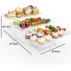 3 Tier Acrylic Serving Tray, Display Stand for Fruits Cupcakes, Catering and Buffet Table Presentations, Reusable Tiered Platters, Clear - Rectangular