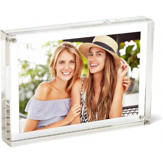 Double sided clear acrylic magnetic photo frame Display Stand (5x7 inch)