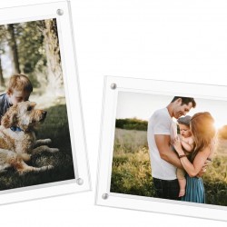 Double sided clear acrylic magnetic photo frame Display Stand (4x6 inch)