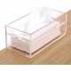 Clear Acrylic Tissue Box Cover Holder (26x12x10cm), Rectangle Napkin Dispenser Organizer, Disposable Paper Laundry