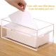 Clear Acrylic Tissue Box Cover Holder (26x12x10cm), Rectangle Napkin Dispenser Organizer, Disposable Paper Laundry