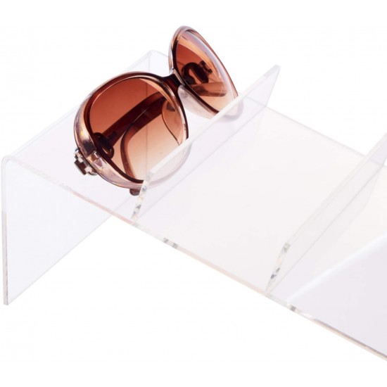Clear Acrylic Eyeglasses Organizer, Sunglasses Holder for 5 Pairs of Eyeglasses,