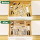 Clear Acrylic Kitchen Drawer Organizer for Flatware and Utensils, Expandable Silverware Organizer and Cutlery Tray for Kitchen, Office,Bathroom Supplies, 21"