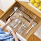 Clear Acrylic Kitchen Drawer Organizer for Flatware and Utensils, Expandable Silverware Organizer and Cutlery Tray for Kitchen, Office,Bathroom Supplies, 21"