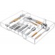 Clear Acrylic Kitchen Drawer Organizer for Flatware and Utensils, Expandable Silverware Organizer and Cutlery Tray for Kitchen, Office,Bathroom Supplies, 21"