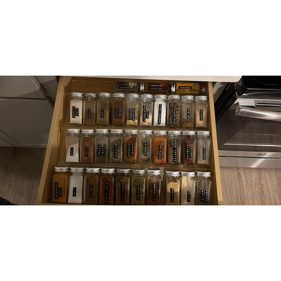 Clear Acrylic Spice Organizer for drawers and cabinets, (3Tier) (2 Pack)