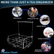 Clear Acrylic Tea Organizer with Lid for Kitchen Cabinets Pantry (9 Compartments)