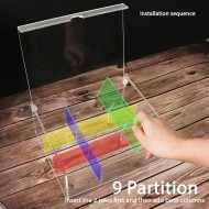 Clear Acrylic Tea Organizer with Lid for Kitchen Cabinets Pantry (9 Compartments)