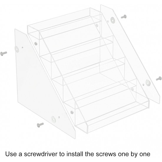 Clear Acrylic Spice Organizer, (5 Tiers) Seasoning Shelf Kitchen Spice for Countertop Pantry Cabinet