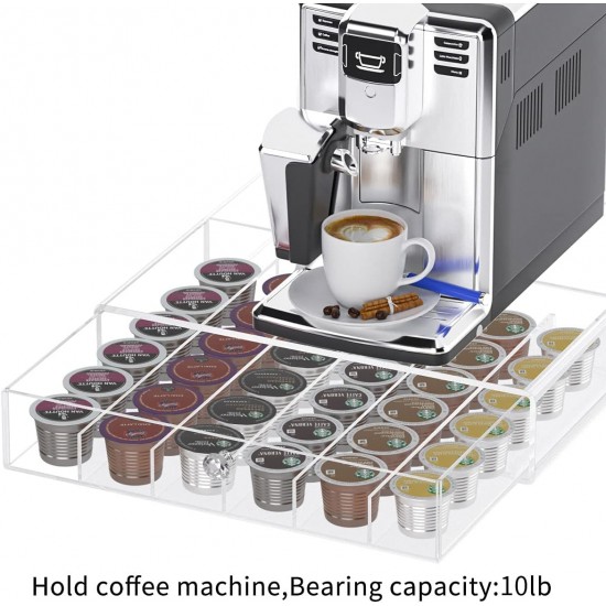 Clear Acrylic Coffee Pod Organizer with Drawer,   Coffee Capsule, Hold 36 Capacity.