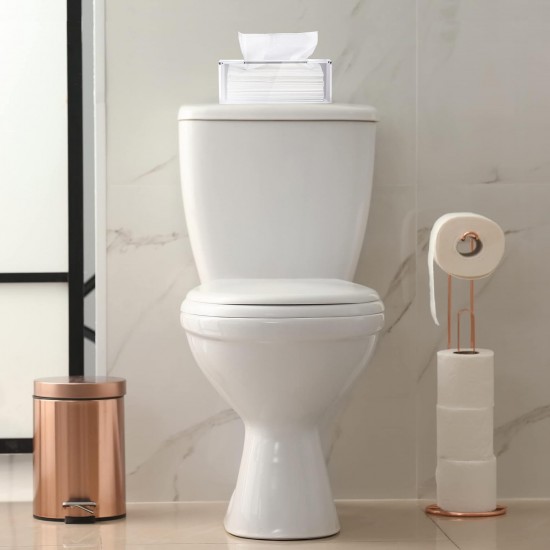 Clear Acrylic Tissue Box for Bathroom (24x13x9 cm)