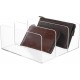 Clear Acrylic Purse and Wallet Organizer with 3 Sections, Handbag Storage, Clutch Holder for Closet Organization or Retail Display