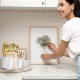 Clear Acrylic Silverware Organizer for Kitchen, suitable for organizing Spoons, Forks & Napkin Holder, Countertop (5 Compartments)