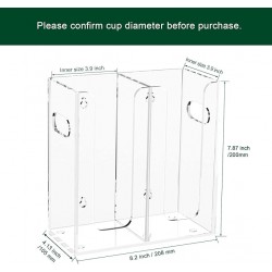 Disposable Coffee Cup Dispenser with Handles, Countertop or Wall Mount Hot/Cold Drink Cup and Lid Holder Organizer