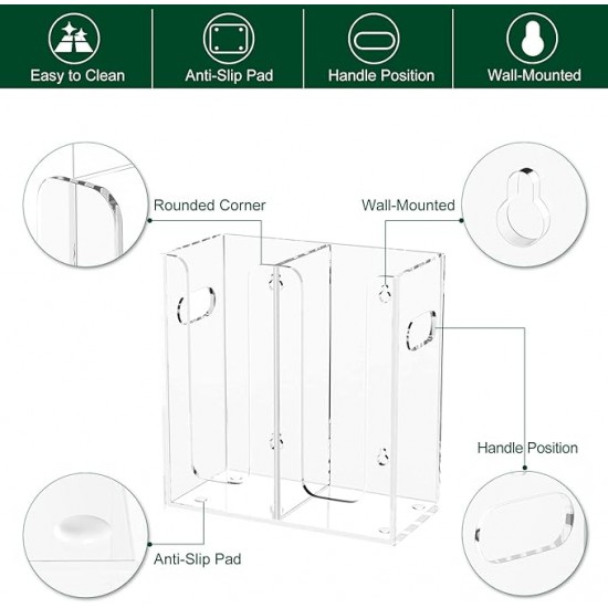 Disposable Coffee Cup Dispenser with Handles, Countertop or Wall Mount Hot/Cold Drink Cup and Lid Holder Organizer