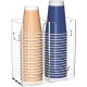 Disposable Coffee Cup Dispenser with Handles, Countertop or Wall Mount Hot/Cold Drink Cup and Lid Holder Organizer