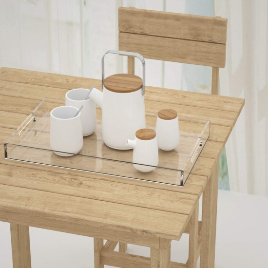 Acrylic Serving Tray (50x40)cm, Spill Proof, Clear Decorative Tray, Coffee tray, Table Countertop with Handles tray 