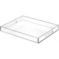 Acrylic Serving Tray (35x28)cm, Spill Proof, Clear Decorative Tray, Coffee tray, Table Countertop with Handles tray 